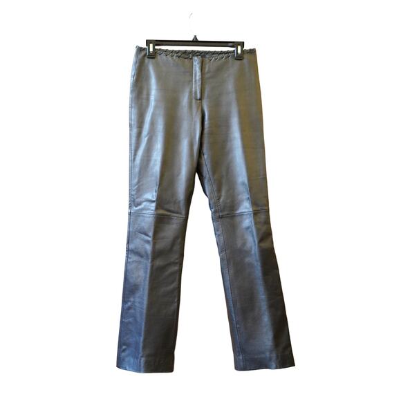 Cache Pants - Cache Leather Y2K Vintage Pants Trousers Metallic Silver Gray Size 4